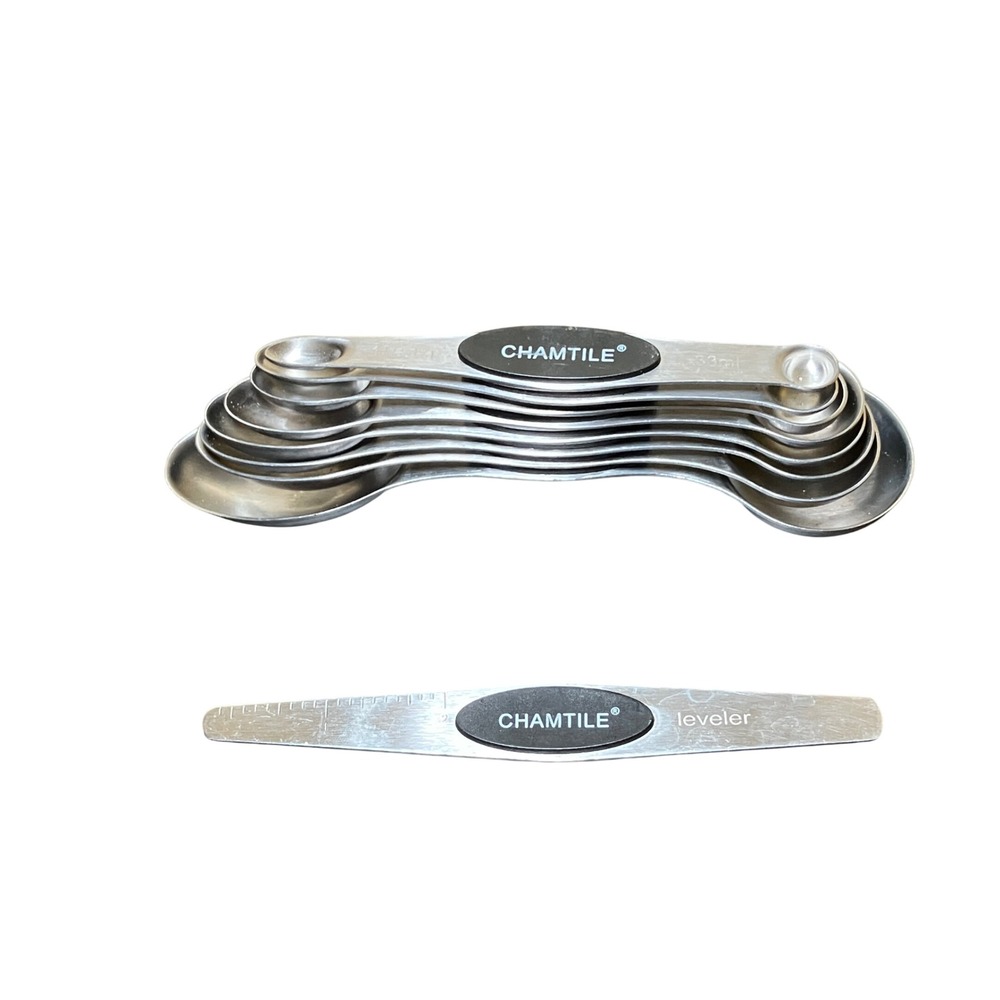 Chamtile Measuring Spoons Set 9pc Silver Excellent Magnetic Stainless Steel - Picture 5 of 5